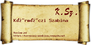 Körmöczi Szabina névjegykártya
