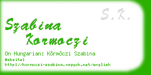 szabina kormoczi business card