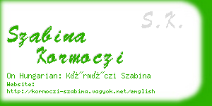 szabina kormoczi business card